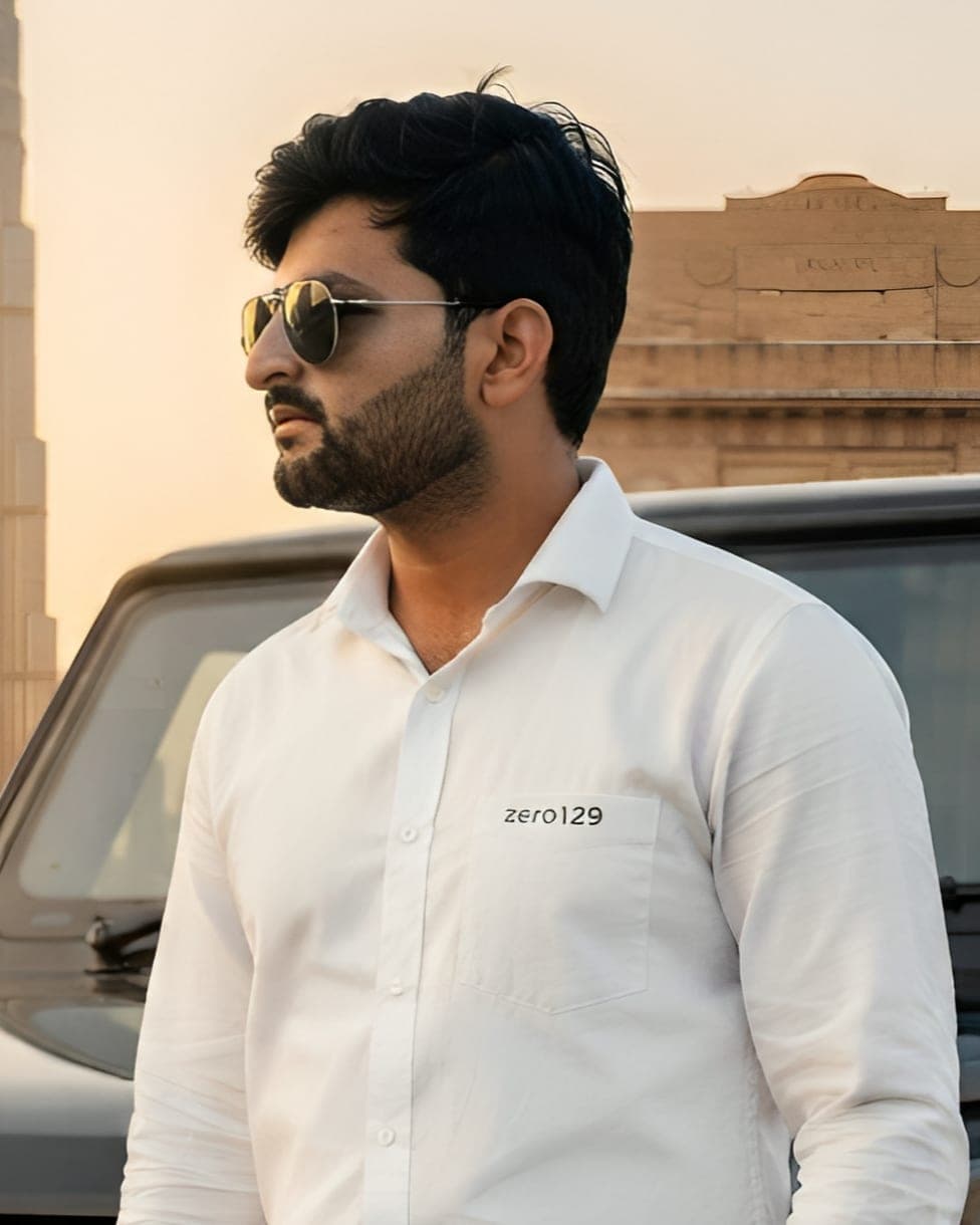 Shikhar Khurana, Founder and CEO of Zero129, in the Zero129 Signature Shirt